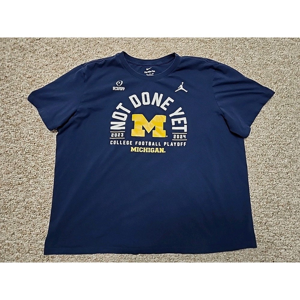 Nike Jordan Michigan Wolverines Not Done Yet College Football Playoff 2024 XXL - Picture 1 of 8